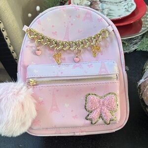 Nwt Under One Sky Pink Backpack with Gold and White Accents